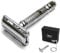Amour Noir 1950's Classic Vintage Double Edge Butterfly Safety Razor comes with Chrome Resting Stand Twist Handle Mechanism in Luxury Gift Box