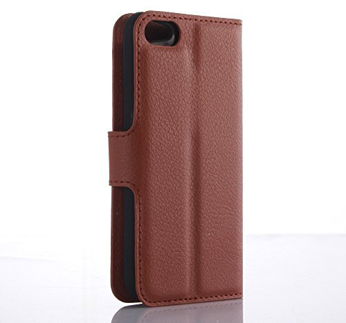 Leder-Schutzhülle für iPod Touch 7. 6. 5. Generation (2020-2012 Modelle des iPod) – Schutzhülle mit Taschen für den iPod Touch (Braun)