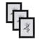 WOLTU Bilderrahmen 20x25 cm, 3er Set Schwarz Holzrahmen Collage Wanddeko, Fotorahmen mit Passepartout, Posterrahmen zum vertikalen oder horizontalen Aufhängen/Aufstellen