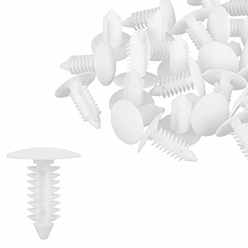 X AUTOHAUX 30 Stücke Kunststoffbolzen Nieten Formclips 8 mm Für Auto Weiß