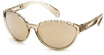 Adidas Damen SP0012 Sonnenbrille, Shiny Light Brown/Brown Mirror, 61