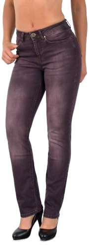 ESRA Straight Fit Jeans Damen High Wasit Damen Jeans Stretch Übergröße G800 | Atmungsakktives Material , einzigartige Coloured Jeans , Aus hochwertigen und langlebigen Materialien