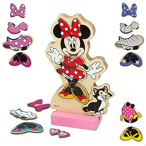 WOOMAX 48727 Maus Disney Jgo Kleider Holz Magn 22 x 30 cm Minnie, Rosa, Vestidos