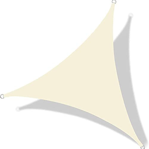RURGLY 2x2x2m Toldo Vela de Sombra Triángulo Arena, protección 95% UV y Transpirable Impermeable, para Jardín, Patio, Exteriores, Pergola Decking