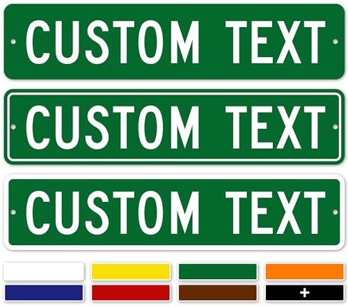 Custom Street Sign, Road and Address Sign, 8 Colors, Reflective Option, Mounting 4x18 Inch, Thick Rust-Free AlumaBond, USA Made by My Sign Center, (Classic)