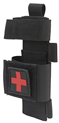 FOUTP Bolsa De Torniquete, Portaherramientas Táctico Gadget Multiusos Riñonera Paquete De Almacenamiento De Pierna Abatible para Primeros Auxilios Al Aire Libre (Negro)