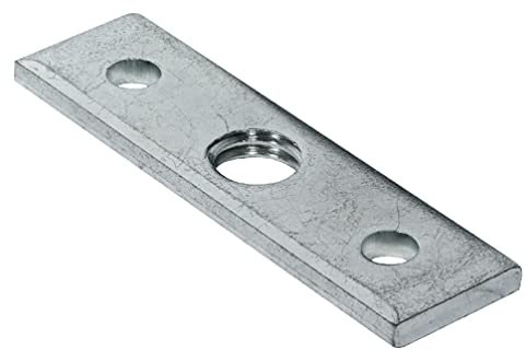 Gedotec Winkel-Befestigungsplatte mit M10 Gewinde für Möbelfüße & Tischbeine | 10 Stück - Anschraubplatte 60 x 16 mm | Möbelbeine Befestigung für Sofas | Metall verzinkt | Montageplatte ohne Schrauben