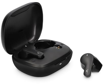 KSIX Auriculares inalámbricos Deportivos, True Wireless, Manos Libres Bluetooth Auricular, BT 5.0, Táctiles, Gestión de Llamadas, hasta 10 Horas, Negro