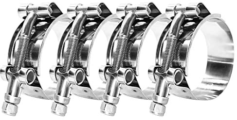 BOTTEN 4 Pack 3 T-Bolt Hose Clamp, Clamp Range 83-91mm for 3 Hose ID, hose clamps Stainless Steel,heavy duty,radiator hose clamps