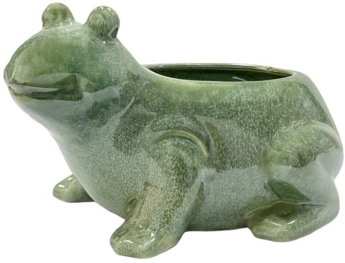 Frosch Blumentopf Pflanztopf Keramik Tierform Pflanzgefäß Übertopf Haus Garten Ornament