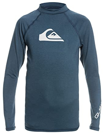 Quiksilver Boy's All Time Long Sleeve Youth Rashguard Surf Shirt Rash Guard Shirt (Pack of 1)