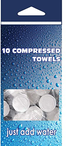 Potty Pack Compressed Towels - 10 Pack - Includes Expandable Wipes, Compressed Towels - 5 Units