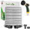 TheFitLife Metal Garden Hose Pipe - Flexible Stainless Steel Water Hose with Solid Fittings and Sprayer Nozzle - Leak Proof Kink Free, Anti-Rust, Large Diameter, Durable and Easy Storage (30m)