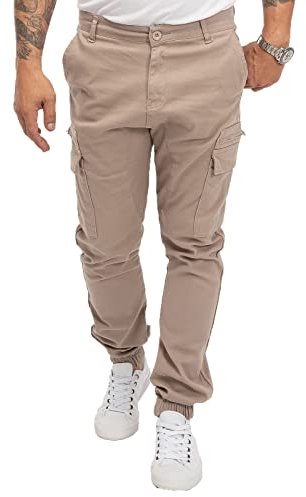 Rock Creek Herren Hose Cargohose Tapered Fit Chino Hose Cargo Hose Jogging Casual Pants Männerhose Freizeithose Hosen Herrenhose RC-2189 Beige W29 L30