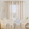 MIULEE Vorhang Gardinen Leinen mit ösen Voile Vorhänge Leinenoptik Gardinen Wohnzimmer Modern Fensterschal Kinderzimmer küchengardinen Schlaufenschal 2er Set 140x245 cm Weißer Reis