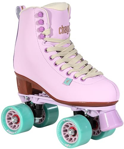 Chaya Melrose Lavender Roller Skates - Stilvolle Rollschuhe im Retro-Style von 36 bis 42 - Komfortable vegane Materialien - Glasfaserverstärkte Kunststoffplatte - 61mm/78A Rollen - Gr. 38