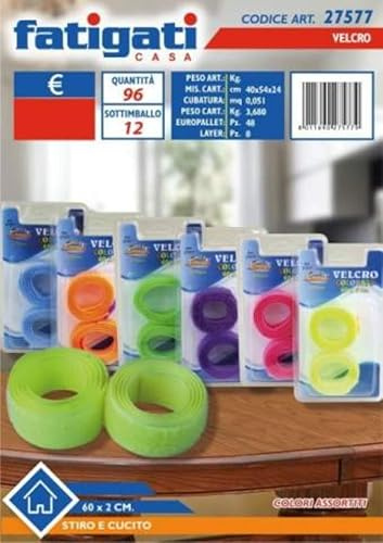 FATIGATI SRL L. Klettverschluss, 60 x 2 cm, bunt, 27577, wie abgebildet