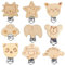 tallkeey Schnullerclip, 9 Stück Holz Schnullerkette Clip Zubehör Schnullerketten Clips Nuckelclip Baby Clip Nippel Halter für Baby