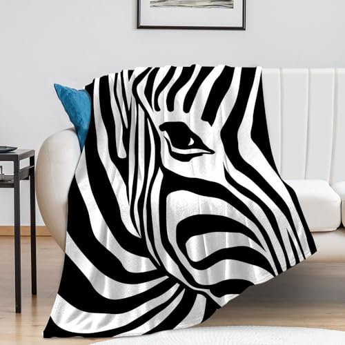 Hixingo Kuscheldecke Fleecedecke Wolldecke Tierhaare Mikrofaser Sofa Überwurfdecke Kuscheldecke Flauschig Sofadecke, Weich Sofaüberwurf Couchdecke Wohndecke Fleecedecke (100x150cm,Zebra)