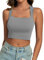 Cuptacc Top Damen Sommer Eckigem Ausschnitt Classics Tank Tops Bauchfreie Elegant Casual Business Shirt Ladies Grau Klein S 34-36