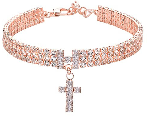 Gold Chain Dog Collar Dog Necklace Metal Cuban Link For Medium And Large Dogs Heavy Duty Chew Proofss gQE621 (Rose Gold, M)