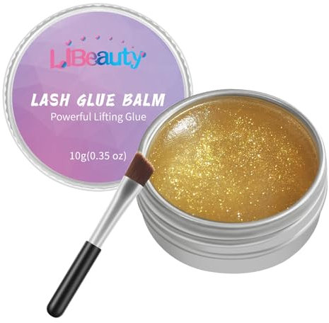 Libeauty Lash Lift Glue, 10g Eye Lash Glue Balm, Lash Lift Glue Adhesive, Strong Sticky, Fruit Flavour, Fast Drying, Lashes Stick Easily, Not Suitable for False Lashes