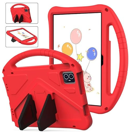 Funda para tablet Blackview Tab 80 de 10.1 pulgadas (2023), apta para niños, asa con soporte, cubierta protectora ligera de EVA, color rojo