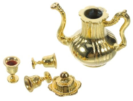 CORHAD Spielzeug 1 Satz Miniatur- Puppenhaus Kaffee-Tee-Set winzige teekessel Retro Spielzeuge