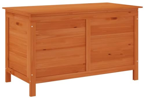 vidaXL Gartenbox, Gartentruhe mit viel Stauraum, Kissenbox mit Boden aus Latten, Auflagenbox Holztruhe Holzbox Gartenmöbel, Massivholz Tanne