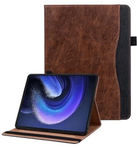 Custodia Cover per Xiaomi Mi Pad 6/Mi Pad 6 Pro (11 Pollici, Modello 2023) Protettivo Fascia Elastica Supporto in Pelle PU Marrone