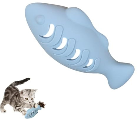 Schlenkerfisch Katzenspielzeug, Kaufestes Silikonfisch Katzenspielzeug Flopping Fish Katzenspielzeug, Interaktives Katzenanreicherungsspielzeug Katzenfisch, Katzenminze Spielzeug, Schlenkerfisch