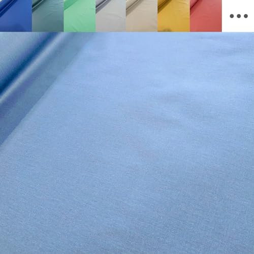 Tischdeckenstoff beschichtet - Baumwolle Stoff Meterware, wasserabweisender Baumwollstoff, abwaschbare Popeline Uni Webware *Ab 50 cm, Farbe: 006 hellblau