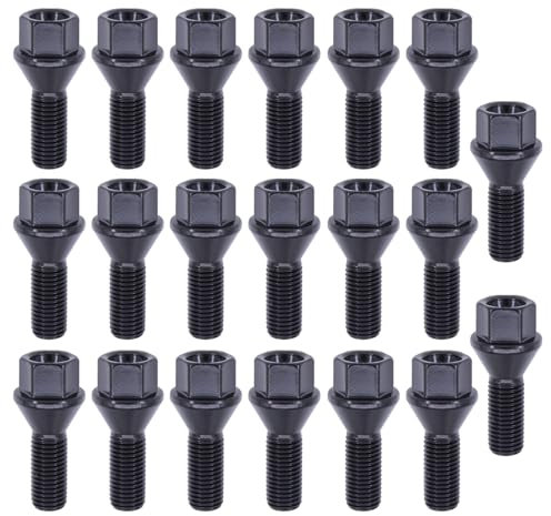 Radbolzen Radschraube Felgenbefestigung Kegelbund M12x1,5 Radmutter Radschrauben Felgenbolzen Felgenschrauben für 1er E81 E87 E82 E88 Cabrio 3er E36 Coupe 3er E46 Compact 3er E90 E92 E21 E30 Touring