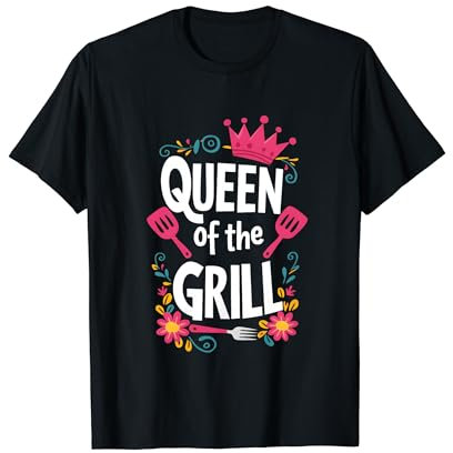 Queen Of The Grill Räucherfleisch BBQ BBQ BBQ Blumen Mädchen T-Shirt
