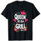 Queen Of The Grill Räucherfleisch BBQ BBQ BBQ Blumen Mädchen T-Shirt