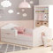 Kinderbett 70x140cm mit Matratze und Schublade Lattenrost & Rausfallschutz Bett für Kinder Bett Bed Rausfallschutz Kinderbett Jugendbett Einzelbett Komplettbett in weiß | von Geburt bis 6. Lebensjahr