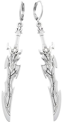 Schwert Ohrringe Silber Ohrhänger Edelstahl Futuristisch Fantasy Schmuck | Für Damen oder Herren, 6 cm Länge, Mit Geschenkbox, Wikinger Stil, Alternativ Schmuck, Ideal für Halloween LARP & Cosplay