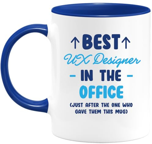 Café-Croissant - Personalized Custom Coffee Mug Best UX Designer In The Office (Just After The One Who Gave Them This Mug) - present for UX Designers, Office Humor, Birthday, Work Celebration