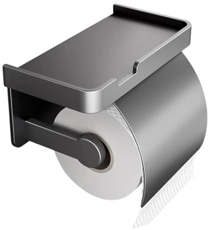 Toilettenpapierhalter aus Metall, Toilettenpapierhalter | Wandhalter für Toilettenpapier, Toilettenpapierhalter, Toilettenpapierhalter, Toilettenpapierhalter ohne Bohren, Rostfrei mit Deckel