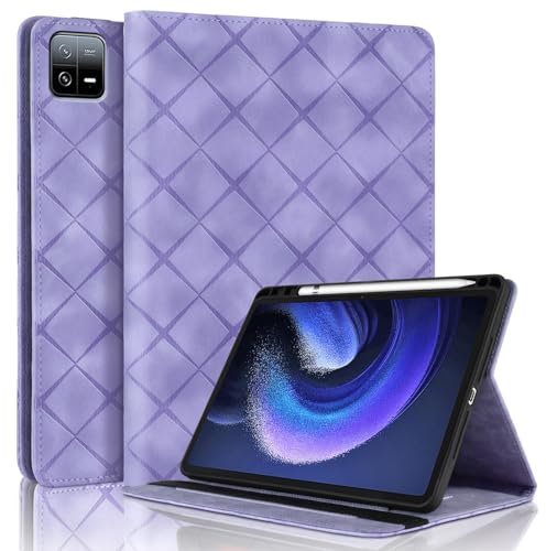 Vaitasy Custodia per Xiaomi Pad 6/ Pad 6 Pro 11 Pollici 2023 con Pencil Holder, Flip Pelle PU Tablet Case con Supporto Funzione Custodia per Xiaomi Pad 6 Pro - Viola