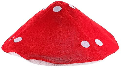 ADOCARN Mushroom Hat Für Junge Mädchen Lustige Kopfbedeckung Für Cosplay Halloween Und Partys Rote Pilzmütze Mit Elastischem Band Kreatives Kostümzubehör Für Maskeraden Und