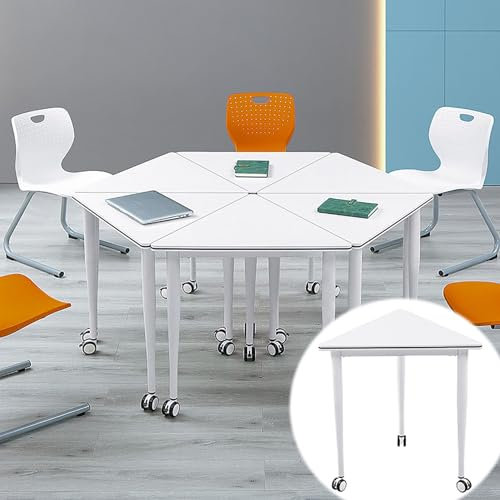 Bürotisch,. 6er-Pack rollender Seminar-Besprechungstisch, moderner großer mobiler Besprechungstisch mit feststellbaren Rollen, mobiler Mehrzwecktisch for Besprechungsraum, Büro, Klassenzimmer(70x70x75