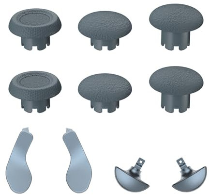 Hzxkqmil Baguettes de Pouce de Remplacement pour PS5 Edge Manette, Joystick Personnalisé Stick Analogique & Pagaies Arrière en Métal Boutons de Déclenchement pour PS5 Edge Controller, Gris Argent