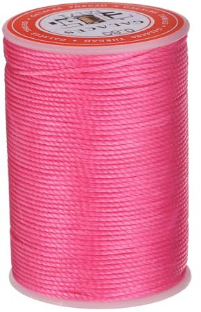 QUARKZMAN Gewachst Nähgarn für Nähmaschine 0,8mm x 55m, Runder Wachsfaden, Sattlergarn, Polyester Garn für Leder Nähen, Buchbinden, Reparatur, geflochtene Armbänder, Rose