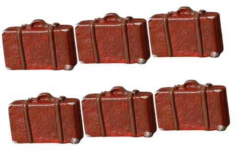 GETAJGHSD 6pezzi Miniature Valigie Vintage Per Casa Delle Bambole Accessori Da Viaggio Resina Giocattoli Per Bambole Decorazioni Retro Per Miniature e Scene Di Gioco