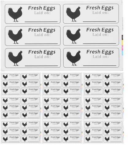Artibetter Egg Produce Date Sticker Sheets Self Adhesive Egg Labels for Fresh Eggs Farm Fresh Eggs Produce Dates Easy Peel Packaging Labels for Cartons Small Farms and Farmers Market Use
