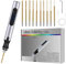 Mini Trapano Elettrico, Penna Trapano Elettrico, Mini Trapano Elettrico a 3 Velocità, Con 10 Trapano Elicoidale (0.6-2.2 Mm), USB Ricaricabile, Incisione Penna Per Resina, Plastica, Legno, Argento