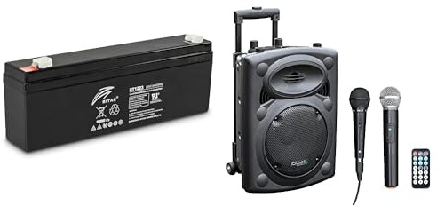 IBIZA BAT-PORT2.3A Bundle - 12V Akku + PORT8VHF-BT 400W Mobillautsprecher