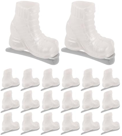 COOPHYA 10-teiliges Puppen-Rollschuh-Set – Mini-Schlittschuhe, Zubehör – Miniatur-Eislaufschuhe für Puppenhaus-Winterdeko, Feengarten-Kuchenaufsatz, Weiß