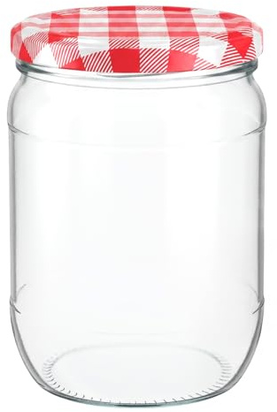 Einmachgläser 580ml mit Schraubdeckel TO82 (6er Set) | Marmeladengläser & Weckgläser | Vorratsgläser zum Einkochen, Fermentieren & Aufbewahren